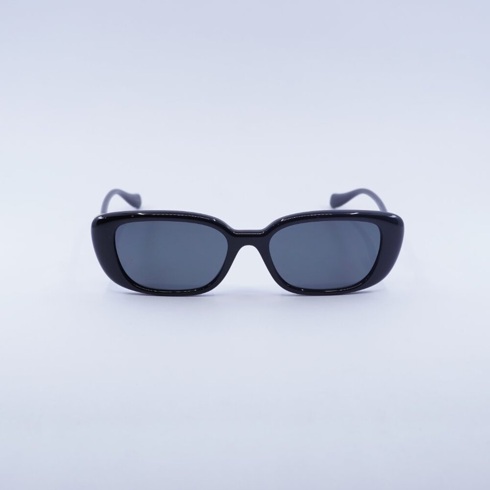 Versace VE4504D GB1/87 Sunglasses Shiny Black Rectangle Frame, Grey Lenses - Picture 2 of 10